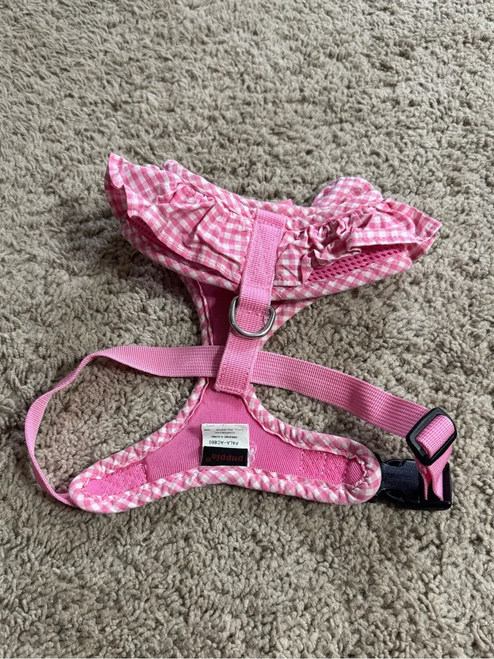 Pink Ruffled Dog Harness Vest